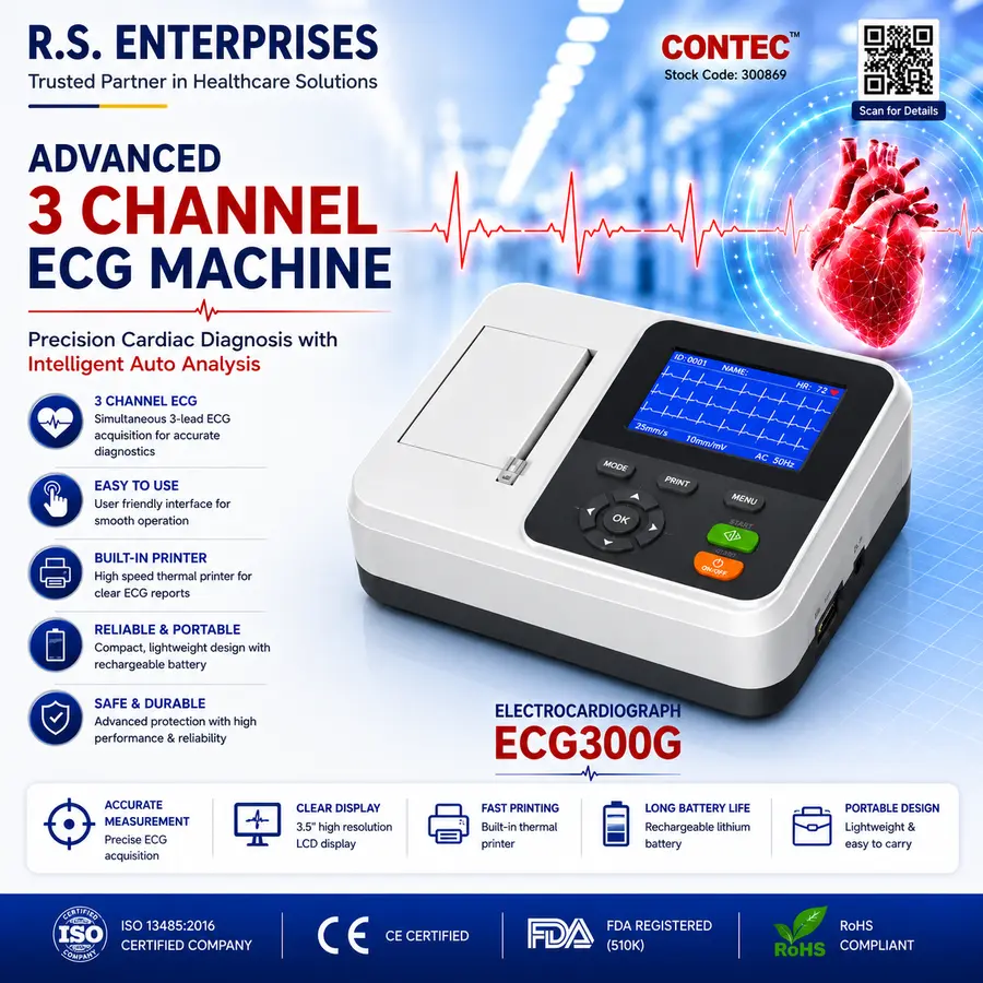 3 Channel Ecg Machine