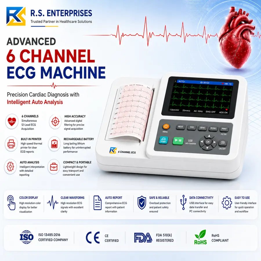 6 Channel Ecg Machine